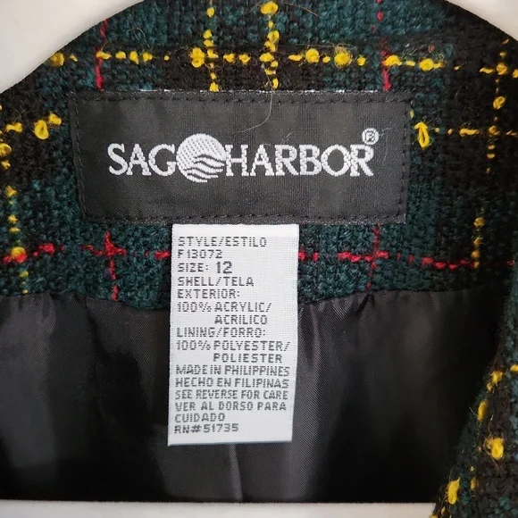 🎄Sag Harbor Zip Up Tweed Balzer Size 12 - Picture 2 of 5